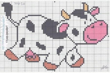 Жаккардовый узор коровы