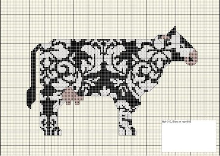 Вышивка крестиком корова