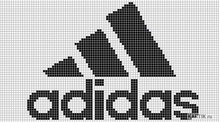 Рисунки по клеточкам адидас