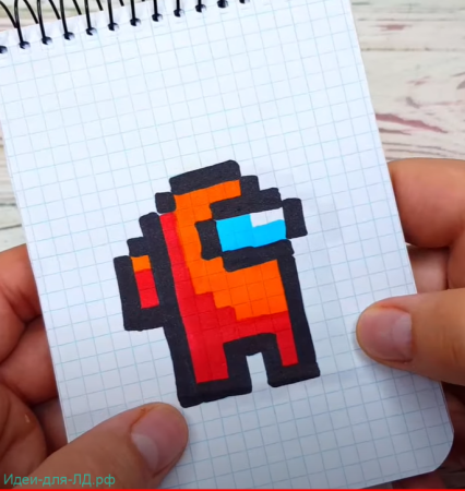 Рисунки по клеточкам в тетради амонг АС