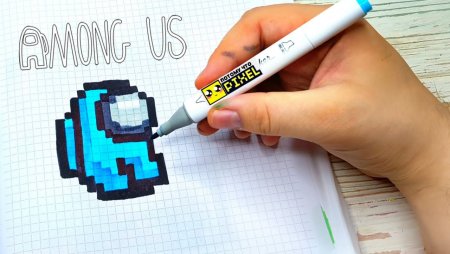 Рисунки по клеточкам амонг АС