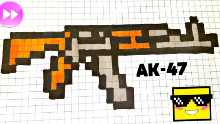 Рисунки по клеточкам оружие