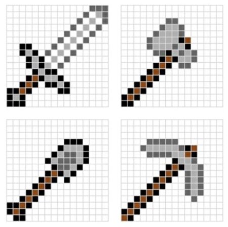 Пиксельные рисунки оружия