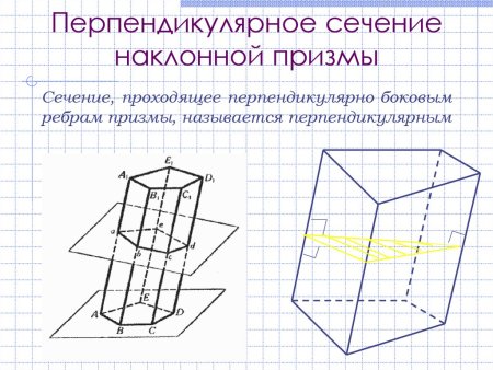 Наклонная Призма перпендикулярное сечение