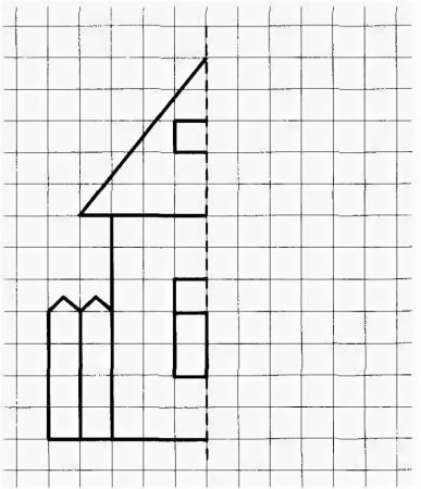 Дорисуй вторую половину по клеточкам