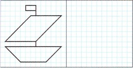 Чертить фигуры по клеточкам
