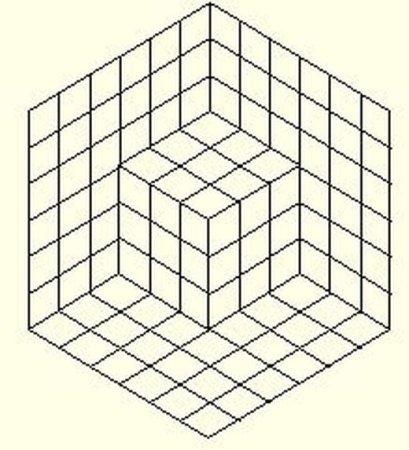 Объемные фигуры на клетчатой бумаге