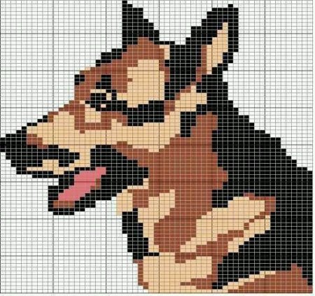 Овчарка по клеточкам