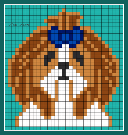 Рисование по клеточкам щенок