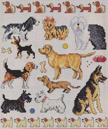 Вышивка крестом собаки