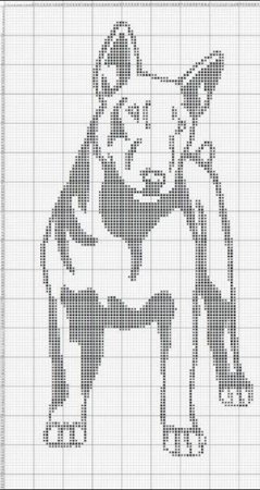 Бультерьер схема для вышивки