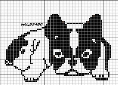Схемы для вышивания крестиком французский бульдог