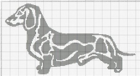 Монохромные вышивки собак