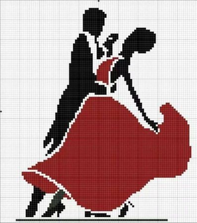 Черно-красная вышивка