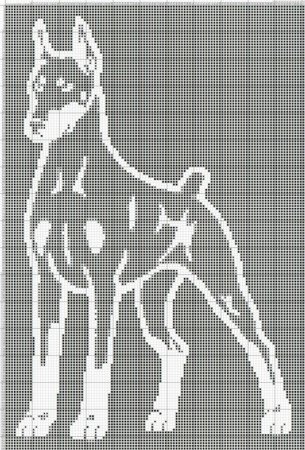 Монохромные вышивки крестом собаки