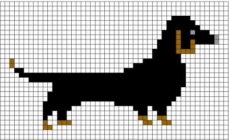 Рисование по клеточкам собачка