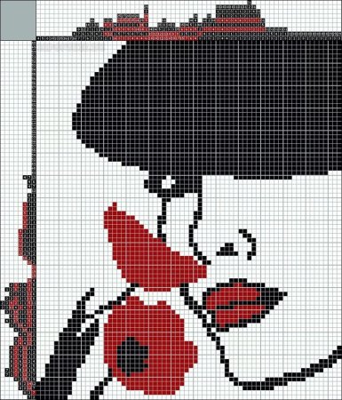 Черно-красная вышивка