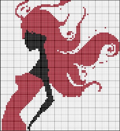 По клеткам девушек вышивка