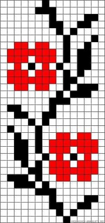 Цветочек по клеточкам маленький