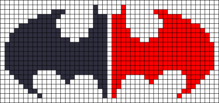 Летучая мышь по клеточкам маленькие