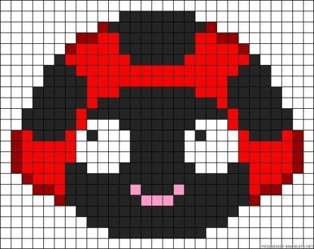 Рисование по клеткам Божью коровку
