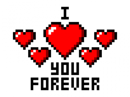 Надпись i Love you по клеточкам