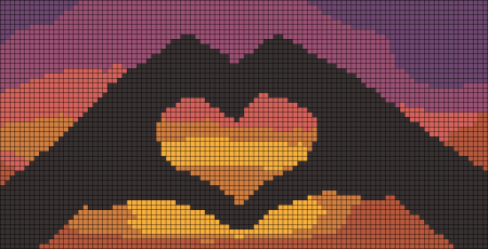 Пейзаж по клеточкам в тетради