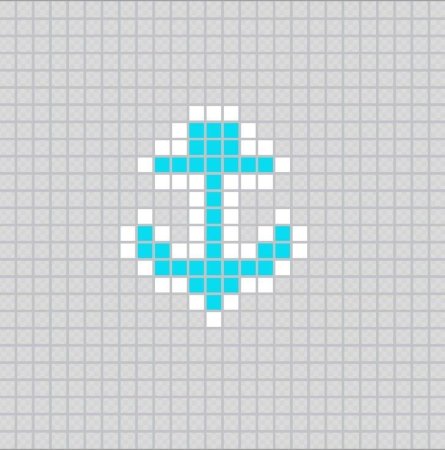 Рисования по клеточкам голубое