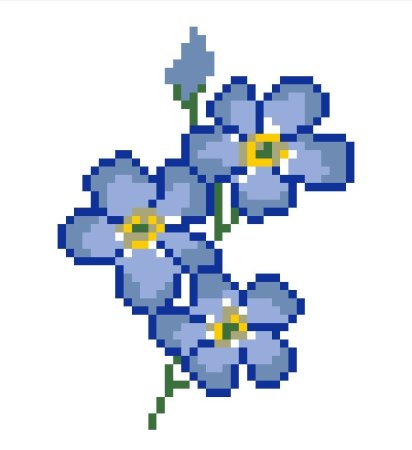 Цветы по клеточкам маленькие