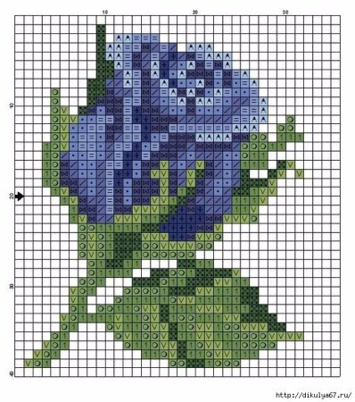 Вышивка крестом розы