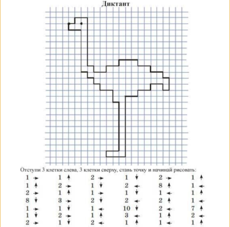 Графический диктант по клеточкам для дошкольников