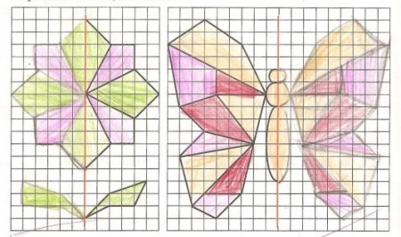 Симметричная фигура бабочка по клеткам