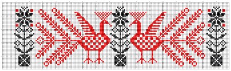 Русская народная вышивка птица
