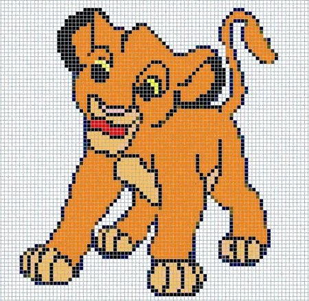 Схема вышивки крестом Тимон и Пумба