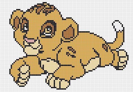 Симба вышивка крестиком