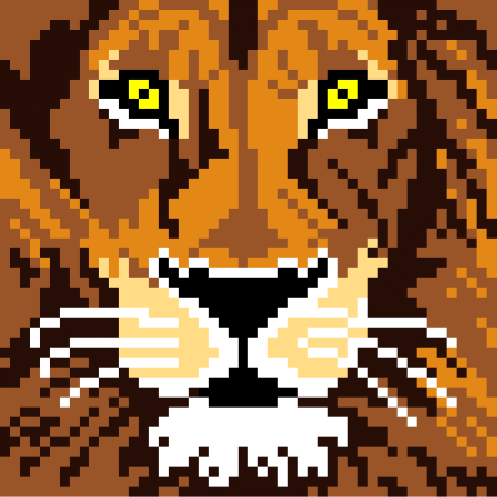 Лев в пикселях