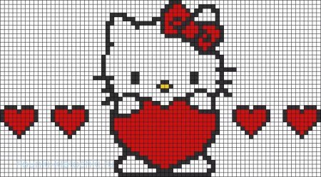 Рисунки по клеточкам сердце