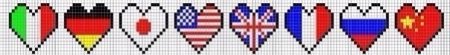 Рисунки по клеточкам флаги в сердечке