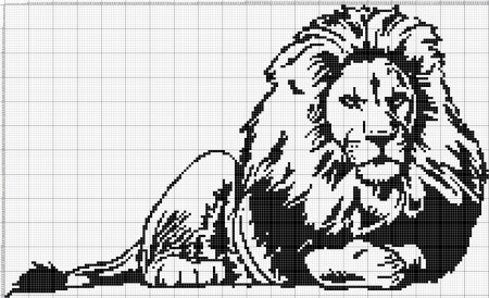 Монохромная вышивка животные