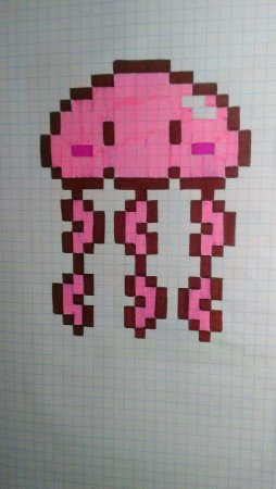 Рисование по клеткам розовый