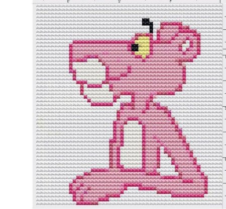 Розовая пантера по клеточкам