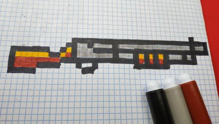 Рисунки по клеточкам оружие