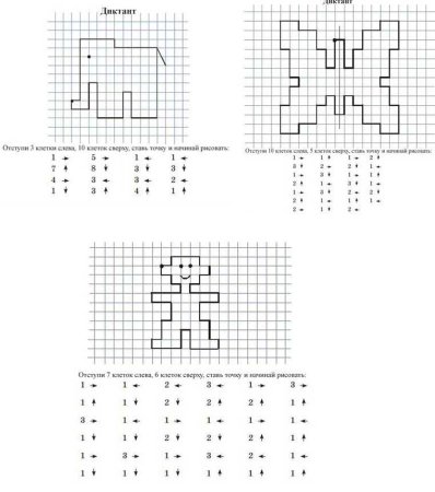 Клетка для графического диктанта для дошкольников 6-7 лет