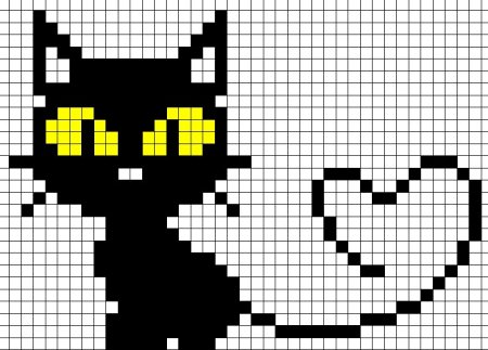 Кошка по клеточкам