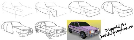 Лада Приора спереди раскраска