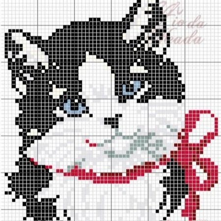 Рисование по клеточкам кот для детей