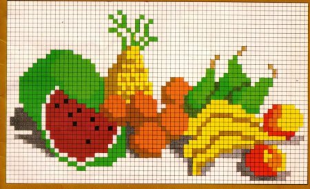 Фрукты в клеточку