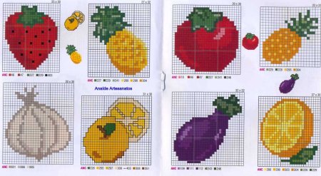 Фрукты крестиком маленькие