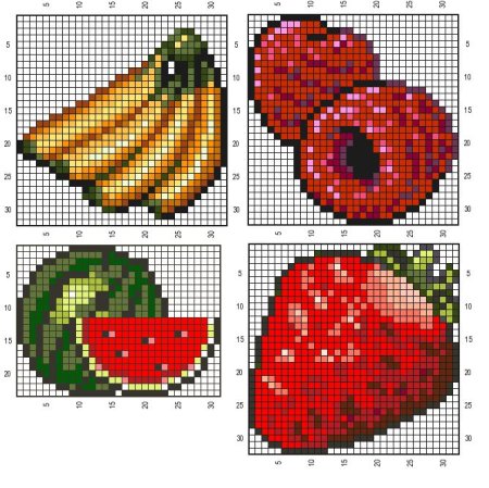 Вышивка фрукты