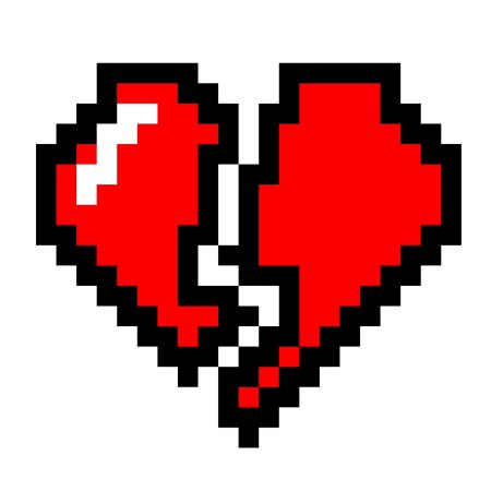 Разбитое сердце по клеточкам в тетради